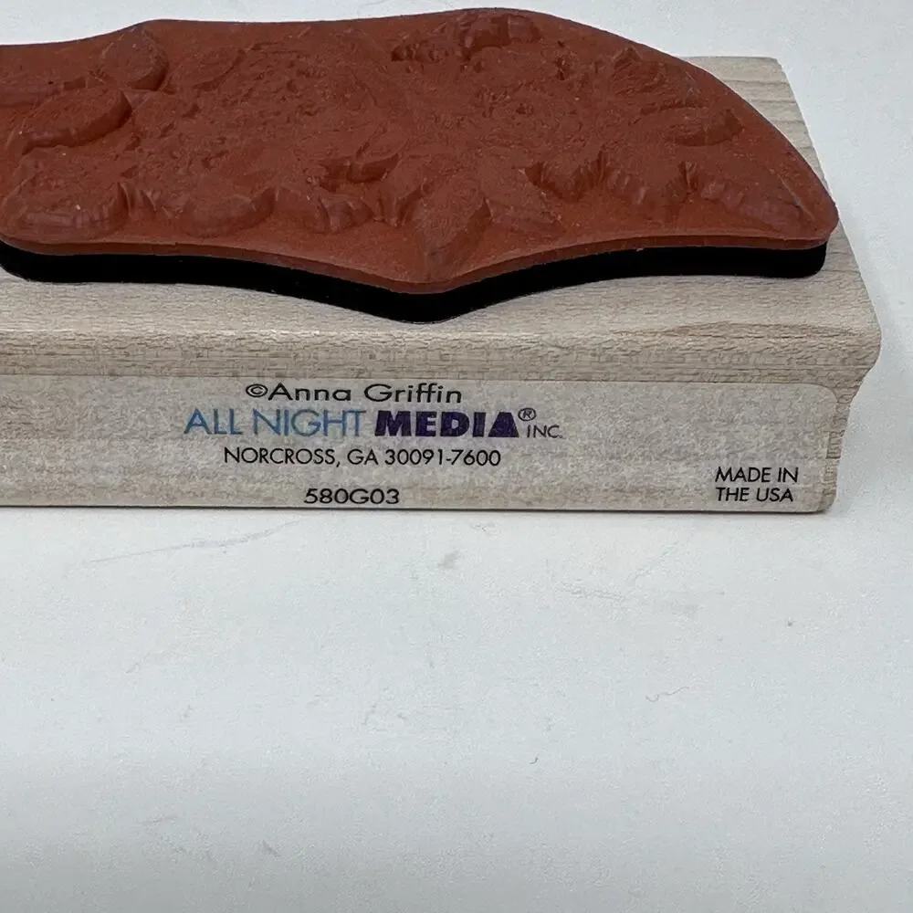 ELEGANT FLOURISH Anna Griffin Rubber Stamp All Night Media Floral Floral 580G04